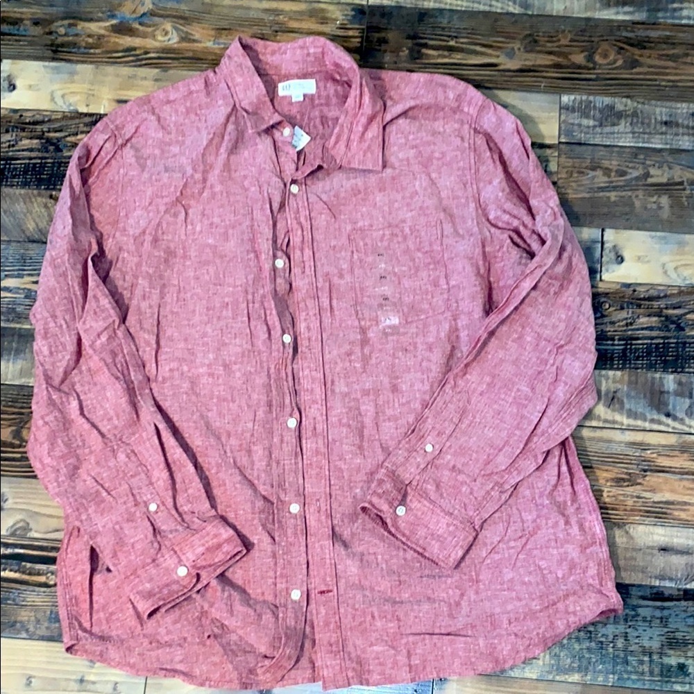 NWT Mens Gap Linen Cotton blend button up size 2X